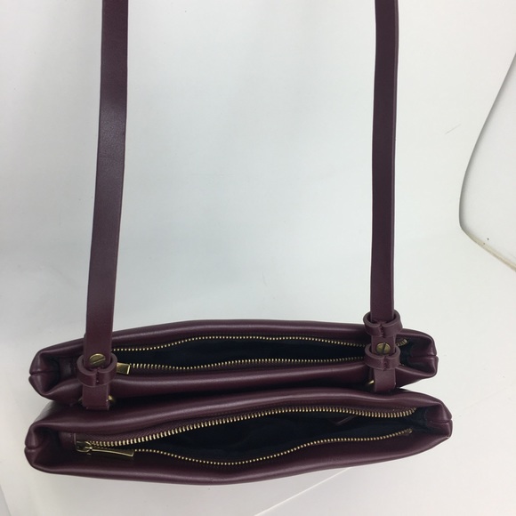 Burgundy Leather Shoulder Bag - Picture 3 of 7